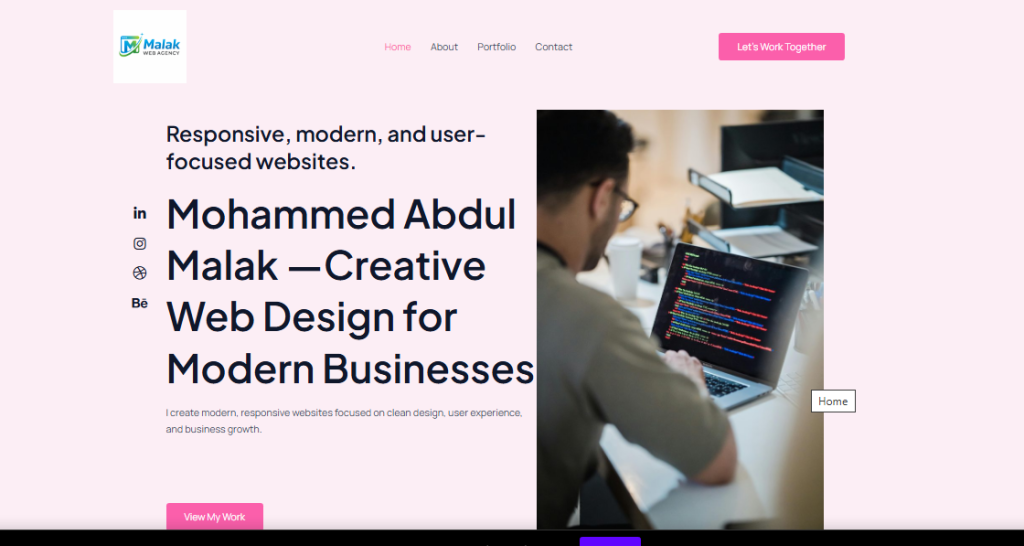 Professional portfolio project design showcase