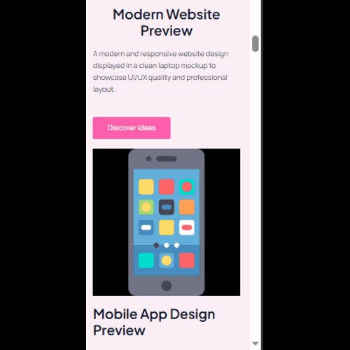 Mobile responsive website design preview on smartphone screen
