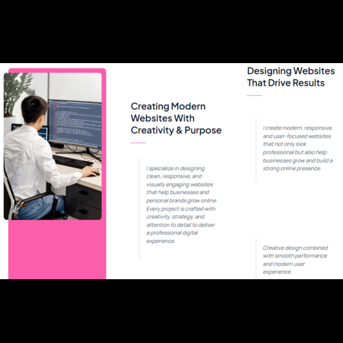 Professional web developer working on modern website design