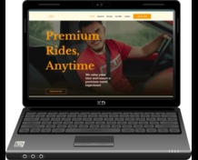 Modern car rental website homepage showcasing premium vehicle booking and responsive design.