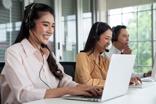 Friendly customer support specialist assisting clients with web design and WordPress development services.